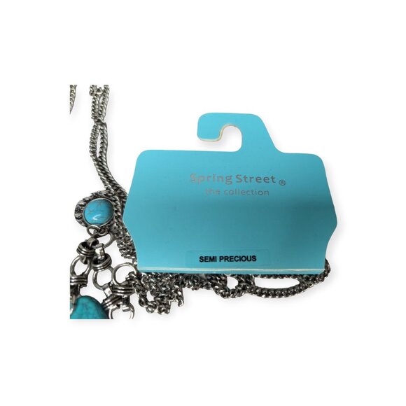 NWT Spring Street The Collection Semi Precious Turquoise Necklace & Earring Set - Picture 3 of 9